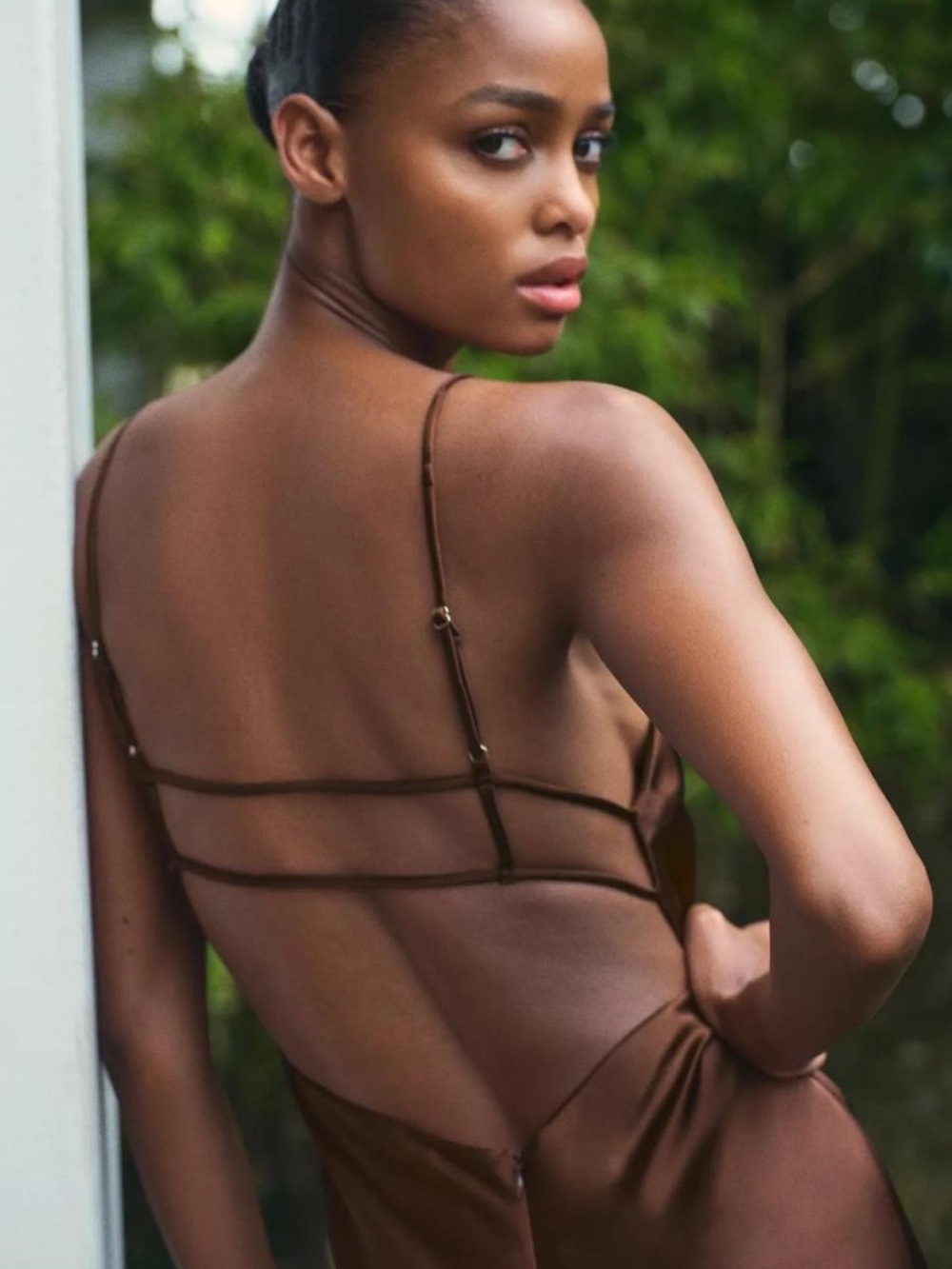 Zara Brown Strappy Back Maxi Dress